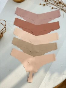 5 cái/bộ Xu hướng: Cắt giảm Tam giác Quần lót không đường may Đối với phụ nữ , Màu thuần , Liền mạch Và Gợi cảm ( Châu Âu và Châu Mỹ Phong cách ) - Nhiều màu - Xem 2