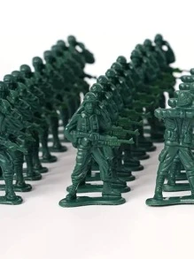 [estilo Aleatorio]100 Piezas Figuras De Acción De Soldado De Juguete En Varias Poses, Soldado Verde, Muñecos De Soldado De Juguete - Verde - Ver 2