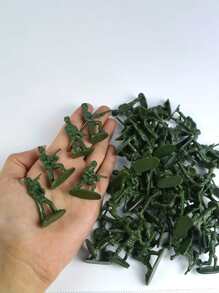 [estilo Aleatorio]100 Piezas Figuras De Acción De Soldado De Juguete En Varias Poses, Soldado Verde, Muñecos De Soldado De Juguete - Verde - Ver 4