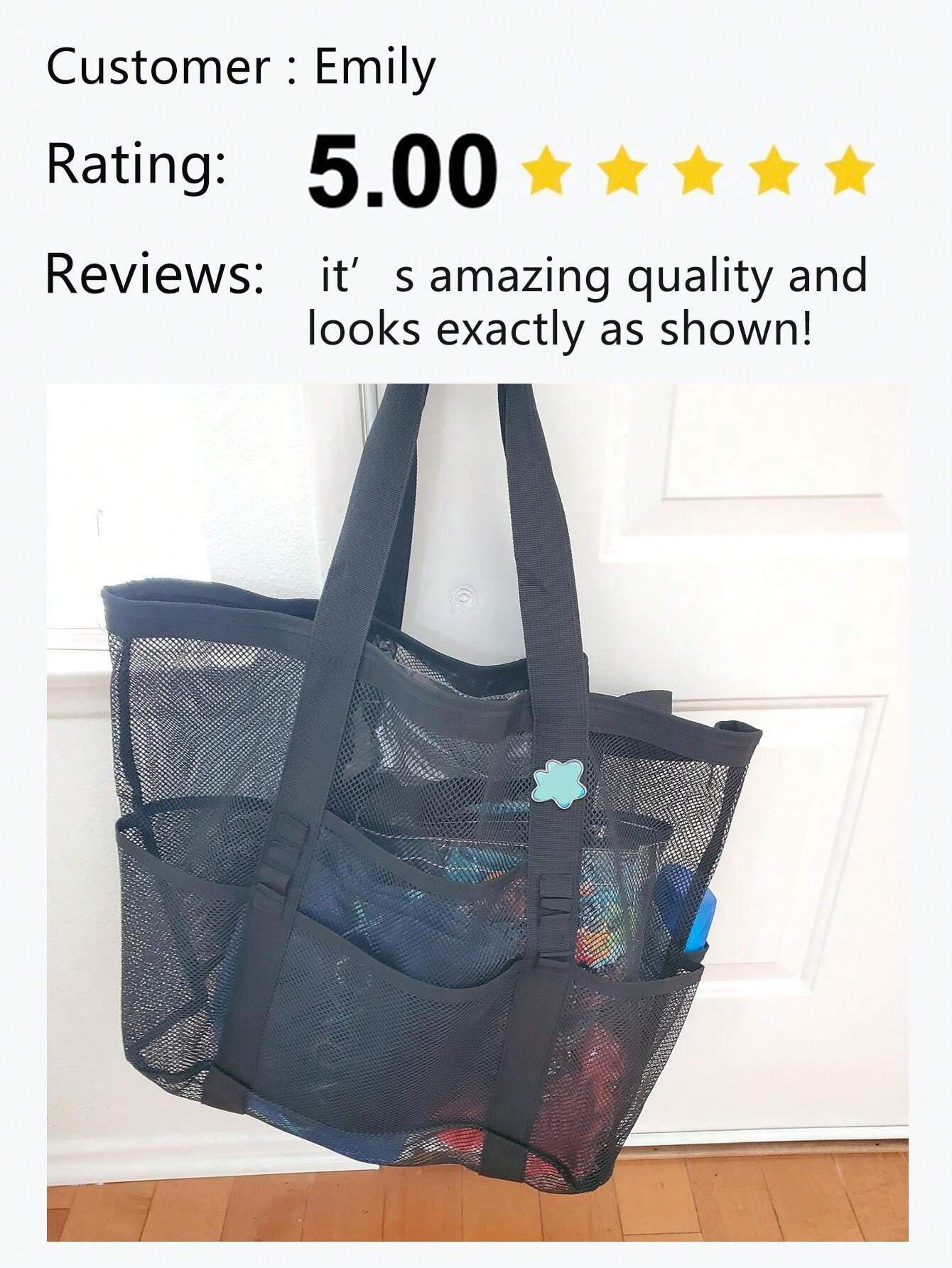 Borsa Rete Spiaggia Anti-Sabbia - Borsa Pieghevole Giochi Spiaggia Family Blu - Foto 8