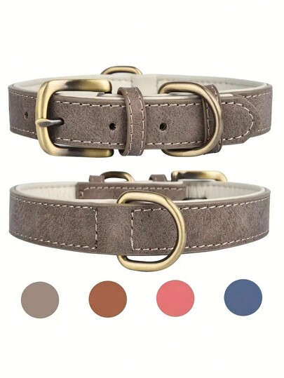 Coleira Para Animais De Estimação Da Cor Vintage, Shockproof, Ajustável, Para Cães Médios E Grandes Passeando