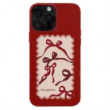 Wine Red Bowknot Phone Case/Compatible With Iphone 15 Pro Max/Iphone 13/11/12 Pro Max/Iphone 14 Pro Max/13 Pro Max