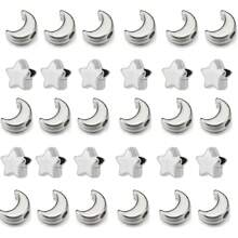 100/400pcs Diy Cute Star & Moon Shaped Beads For Bracelet, Necklace, Earring, Keychain, Mobile Phone Chain, Anklet, Festival, Birthday, Party Accessories, Gift, Jewelry Making