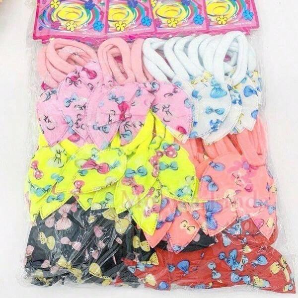 Z.W BIJUX - 48/96 Unidades Xuxinhas /Rabicó de cabelo Elásticos Schrunchies e Adulto Cores Sortidas Amarrador de Cabelo-Bolinhas