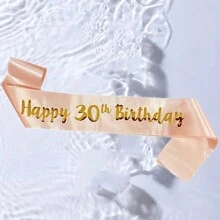 1 Stück Glücklicher Geburtstag 18. 30. 40. 50. Rose Gold Satin Schärpe Diadem Erwachsene Geburtstags Party Dekoration Jahrestags Zubehör, Weihnachten