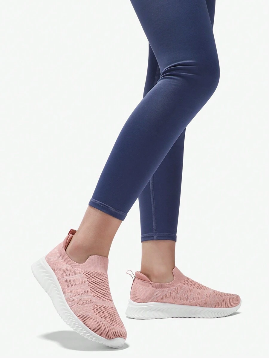 STQ Womens Slip On Trainers Causal Comfortable Shoes With Arch Support - Rosa - Ver 1