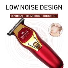 Tông đơ cắt tóc không dây mini CHAOER A97 1 chiếc có thể sạc lại, tông đơ cắt tóc nam cầm tay 0 mm, đầu cạo, sạc USB, máy cắt tóc chuyên nghiệp, tông đơ cắt tóc lưỡi chữ T, thích hợp sử dụng tại nhà và tại tiệm cắt tóc chuyên nghiệp - Đỏ và trắng - Xem 7