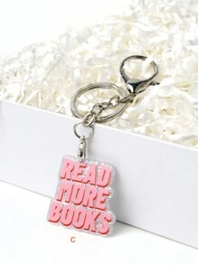 1入組/4入組彩色書籍閃粉鑰匙扣,可愛卡通風格壓克力珠寶,開學返校禮物,練習多愛書,書架風景畫鑰匙扣 - 彩色 - 查看 6