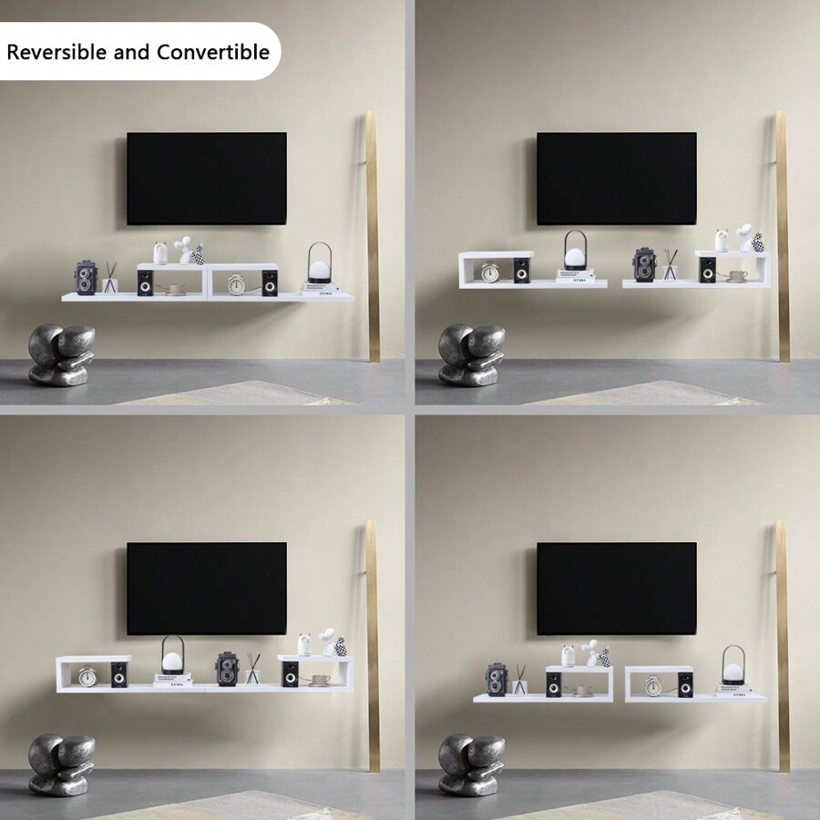 70'' Floating TV Stand Wall Mounted TV Unit, Wall Shelf Under Wall