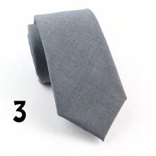 1pc Men's Fashionable Simple Style High Density Solid Color Polyester Necktie, Soft & Skin-Friendly, Suitable For Daily Work And Wedding Party Wearing Casual