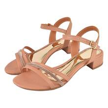 Sandália Feminina Salto Bloco Médio Confortável Saltinho