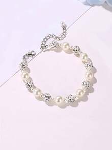 1條仿珍珠珠子手鍊,適合作為朋友禮物、嘉年華派對禮物 - 蝴蝶型 - 查看 1