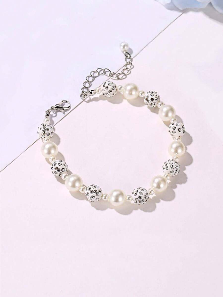 1條仿珍珠珠子手鍊,適合作為朋友禮物、嘉年華派對禮物 - 蝴蝶型 - 查看 1