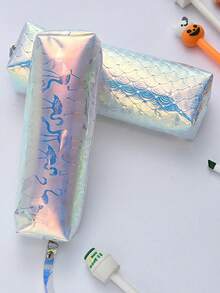 1 件漸層閃光筆袋,防水大容量文具盒,學習文具收納袋,便攜式化妝包 - 彩色 - 查看 2