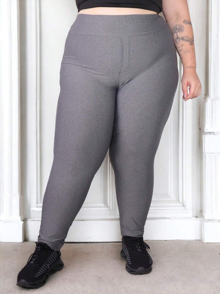 Plus Size Leggings - Xám - Xem 1