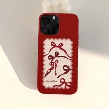 Wine Red Bowknot Phone Case/Compatible With Iphone 15 Pro Max/Iphone 13/11/12 Pro Max/Iphone 14 Pro Max/13 Pro Max