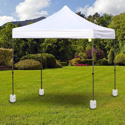 Outsunny 4pc Canopy Tent Weight Rapid Clip Gazebo Feet Fill With Water Or Sand White