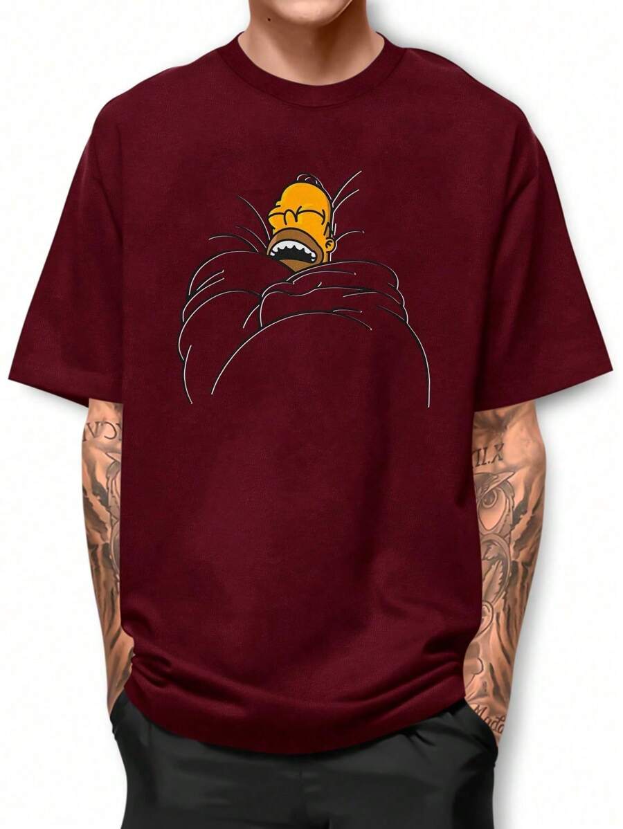 Men T-Shirts - Màu Đỏ Sâu - Xem 1