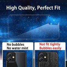 Miếng dán bảo vệ màn hình kính cường lực độ phân giải cao 3in1 màu trắng với miếng dán màn hình phía sau bao phủ đầy đủ Tương thích với dòng iPhone 11-15 Pro Max, Ốp lưng bảo vệ ống kính điện thoại chống trầy xước - Trong sáng - Xem 4