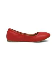 Women's Solid Plain Comfort Walking Classic Ballet Flats Shoes Non-Slip Wear-Resistant Versatile Flats For Office Lady - 紅色 - 查看 7