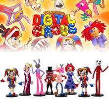 Kit Of 8 Digital Circus Figures Jax Pomnis Caine Zooble Raghata Kinger 7 To 10 Cm Room Decoration - Multicolor - View 3