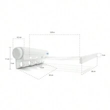 ANDROMEDA INC Línea De Ropa De Tendido Telescópico Retráctil, Cuerda De Ropa Para Secado De Ropa Y Colgador Para Interiores Y Exteriores - Blanco - Ver 7