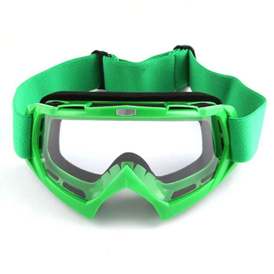 Motocross MX BMX ATV Dirt Bike Ski Snowboard MX Goggles, Arrow Glossy Black Clear Lens - Green - View 1