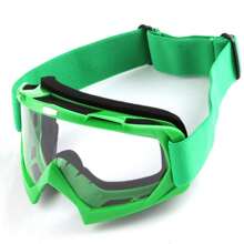 Motocross MX BMX ATV Dirt Bike Ski Snowboard MX Goggles, Arrow Glossy Black Clear Lens - Green - View 2