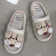 The Thick-Soled Sandals Are Comfortable, Fashionable And Cute With Teddy Bears. - 米色 - 查看 1