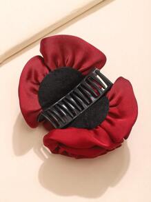 1 pieza Scrunchie de tela con diseño de flor de rosa, elegante - Morado - Ver 9