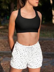 Short Praia Feminino Estampado Universo Estrela Branco  Ref 8057
