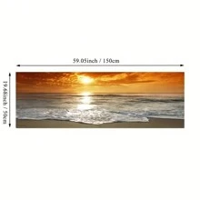 1 Máy Tính Không Khung Hoàng Hôn Biển Tự Nhiên Bãi Biển Phong Cảnh Áp Phích Và Hình In Tranh Canvas, Toàn Cảnh Scandinavia Nghệ Thuật Treo Tường Hình Ảnh Cho Phòng Khách, Không Gọng - Nhiều màu - Xem 5