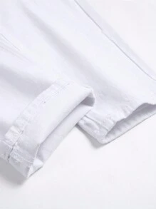 Tween Boy White Distressed Straight Jeans - White - View 8