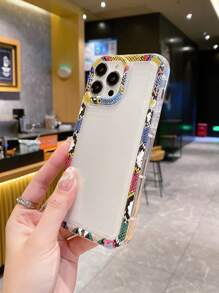 1pc Fashionable Thickened Transparent Tpu Phone Case With Colored Drawing Pattern, Shockproof, Compatible With Iphone - Multicolor - View 5