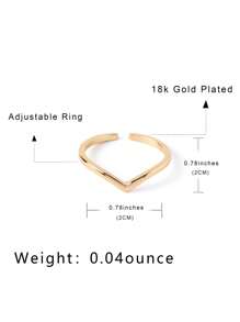 FICCINO Ficcino Adjustable Gold Plated & Platinum Plated V Shape Rose Gold Ring With Cubic Zirconia, Great Anniversary Gift With Jewelry Box