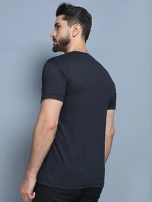Men's Printed Run T-Shirts Short Sleeve 100% Cotton 30.1 Combed Mesh - màu đen - Xem 2