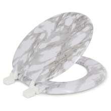 J&V Textiles Round Toilet Seat With Easy Clean & Change Hinge - Grey - View 10