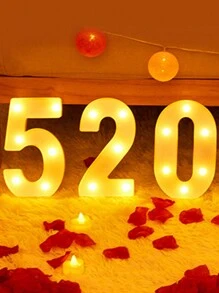 1 pieza Luz de la decoración ABS decorativo modernista número diseño LED para casa - Amarillo - Ver 3