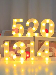 1 pieza Luz de la decoración ABS decorativo modernista número diseño LED para casa - Amarillo - Ver 2