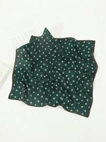 1pc Men's Fashion Leaf, Grass, Polka Dot Pattern Bohemian Style Velvet Thick Square Scarf/Neck Warmer, Suitable For Travel, Outdoor, Daily, School Outfit