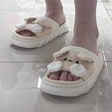 The Thick-Soled Sandals Are Comfortable, Fashionable And Cute With Teddy Bears. - 米色 - 查看 3