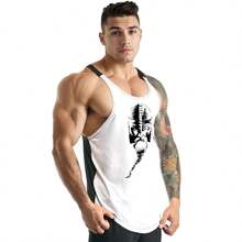 Kit 3 Camisetas Regata Masculina Cavada em Dry para Academia Estampa Viking + Triangle Lion + Anchor - Bombey