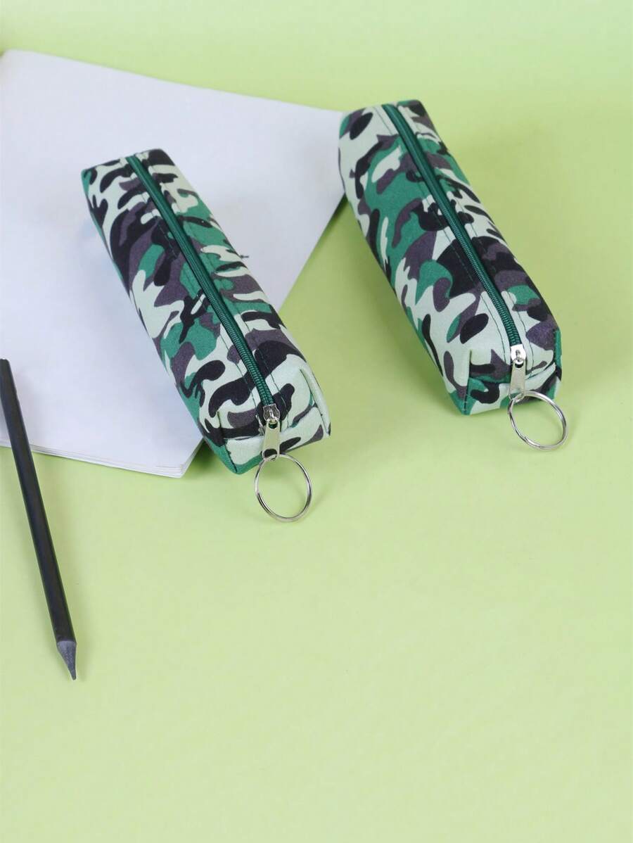 1個多功能迷彩學生鉛筆盒 - 綠色 - 查看 1