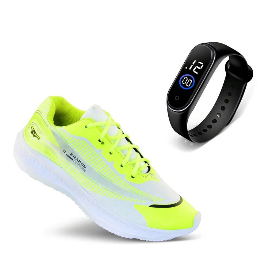 Men Sneakers - trắng và xanh lá cây - Xem 1