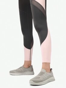 STQ Womens Slip On Trainers Causal Comfortable Shoes With Arch Support - Gris pardo - Ver 1