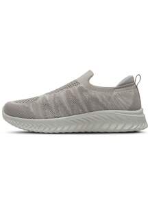 STQ Womens Slip On Trainers Causal Comfortable Shoes With Arch Support - Gris pardo - Ver 5