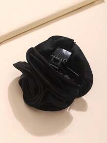 1 pieza Scrunchie de tela con diseño de flor de rosa, elegante - Morado - Ver 1