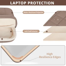 ETRONIK Puffy Laptop Sleeve 13 Inch 14 Inch, Laptop Case For MacBook Pro 14 Inch Laptop Sleeve, MacBook Air M2 Sleeve 13 Inch, IPad Pro 12.9, Cute Puffer Laptop Cover Carrying Case With Pocket - Khaki - View 6