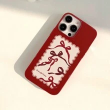 Wine Red Bowknot Phone Case/Compatible With Iphone 15 Pro Max/Iphone 13/11/12 Pro Max/Iphone 14 Pro Max/13 Pro Max
