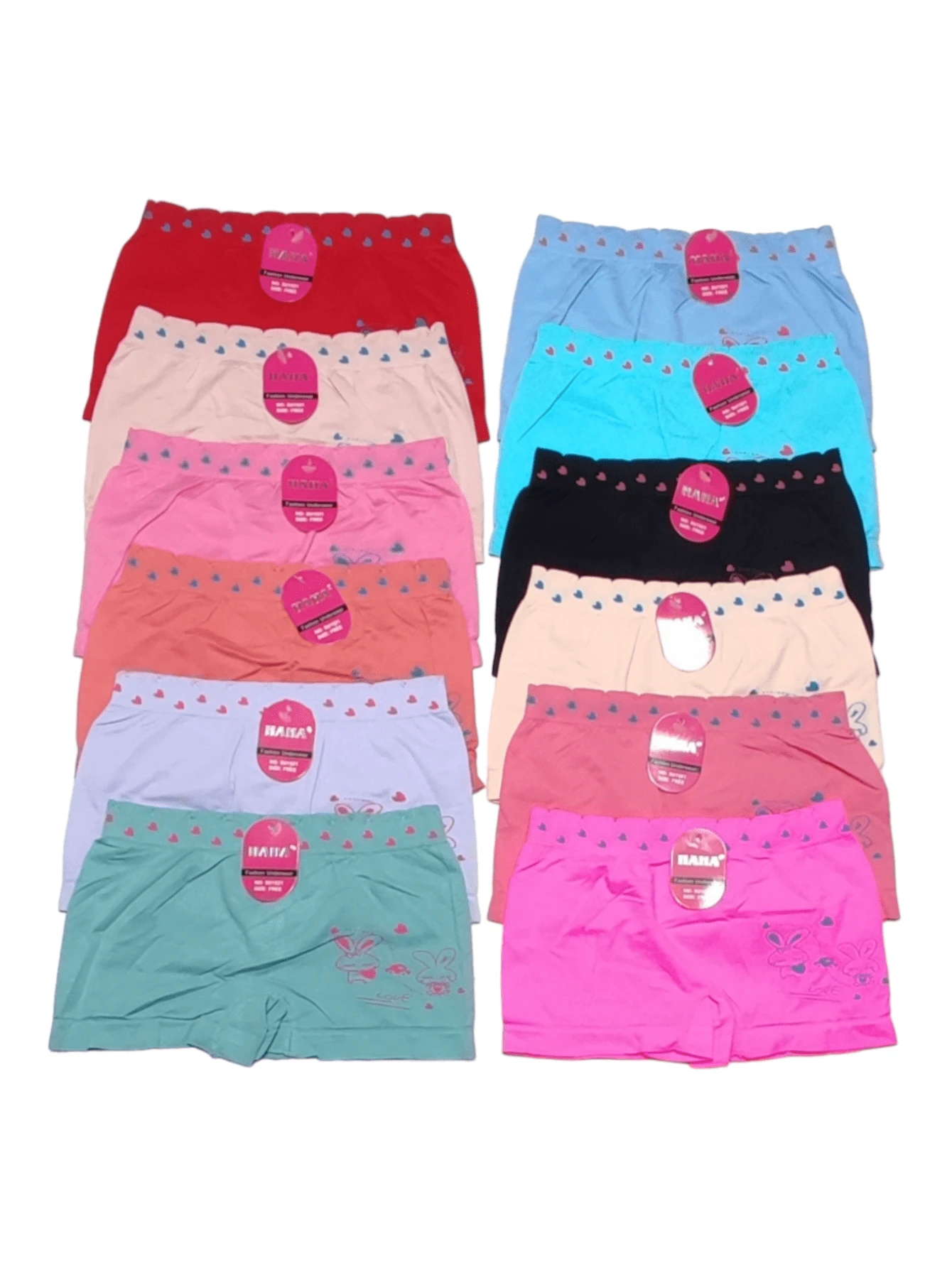 12 Pieces Boxer/Briefs For GIRL, Microfiber, One Size, Assorted Colors, Models Are Sent At Random - Multicolor - View 1